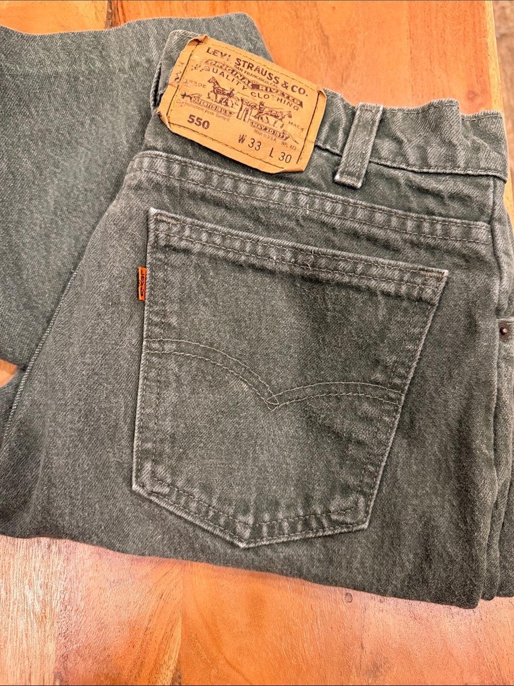 NWOT Vintage 90s Levi's 550 Deadstock Orange Tab Made in USA Denim Jeans